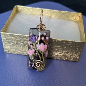 Unique, beautiful hand made floral pendant